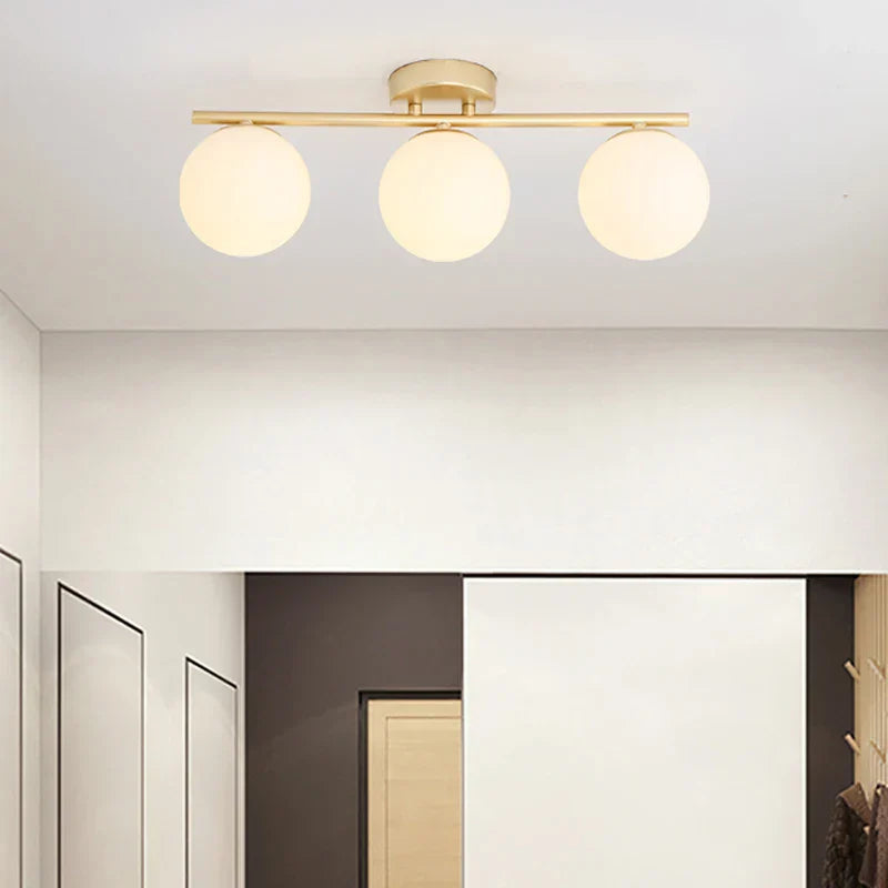 Luxury Gold Glass LED Ceiling Lamp