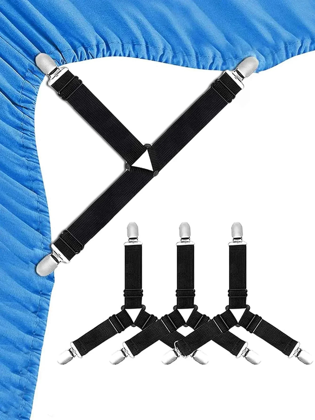Easy Fit Bed Sheet Straps 4-Pack Adjustable Holders - Cofik