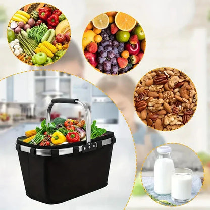 Portable Insulated Folding Picnic Basket with Handle