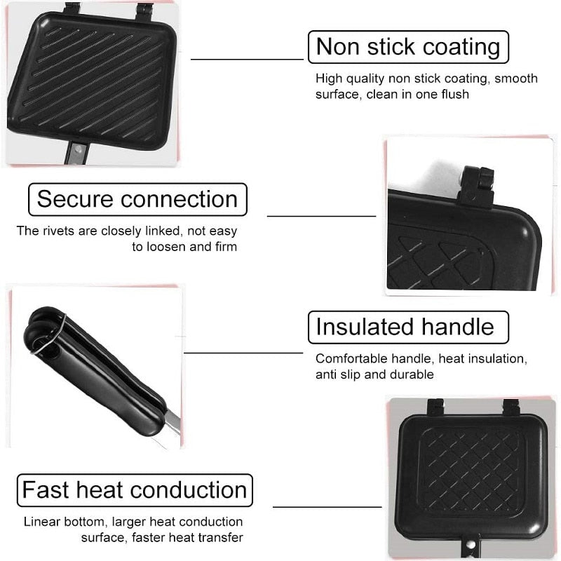 Easy Use 2 in 1 Non Stick Sandwich Pan