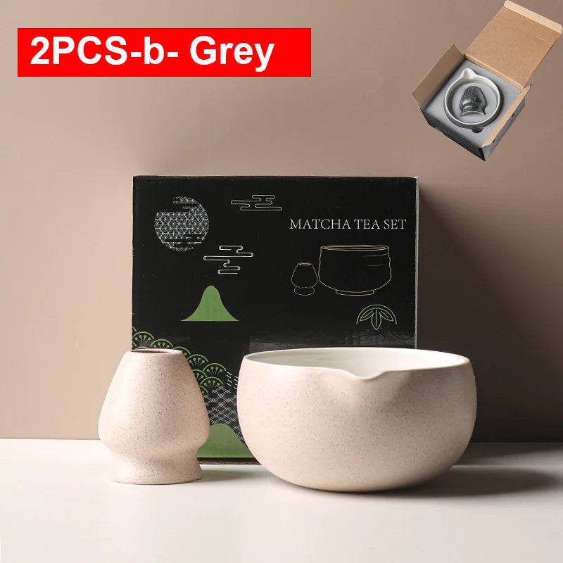 Traditional Green Tea Ceramic Bowl Set 550ml