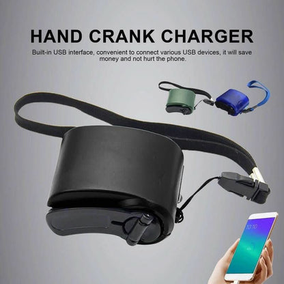 Compact Hand Crank Power Bank with USB and LED Light