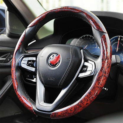 GripMax | Anti-Slip Wooden Pattern Steering Wheel Cover