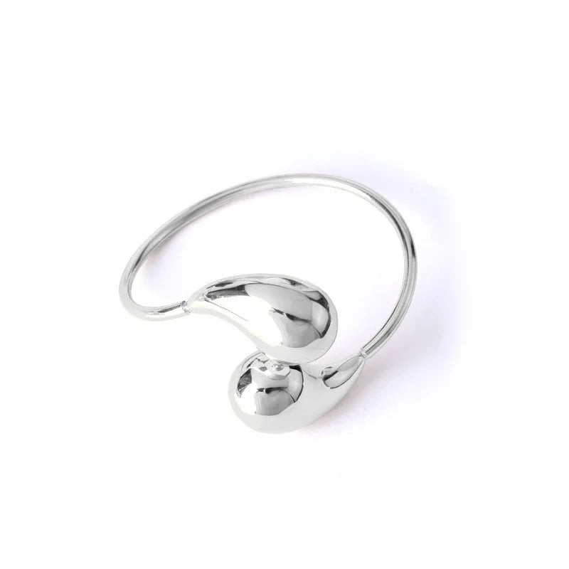 Stylish Waterdrop Silver Bangle Bracelet