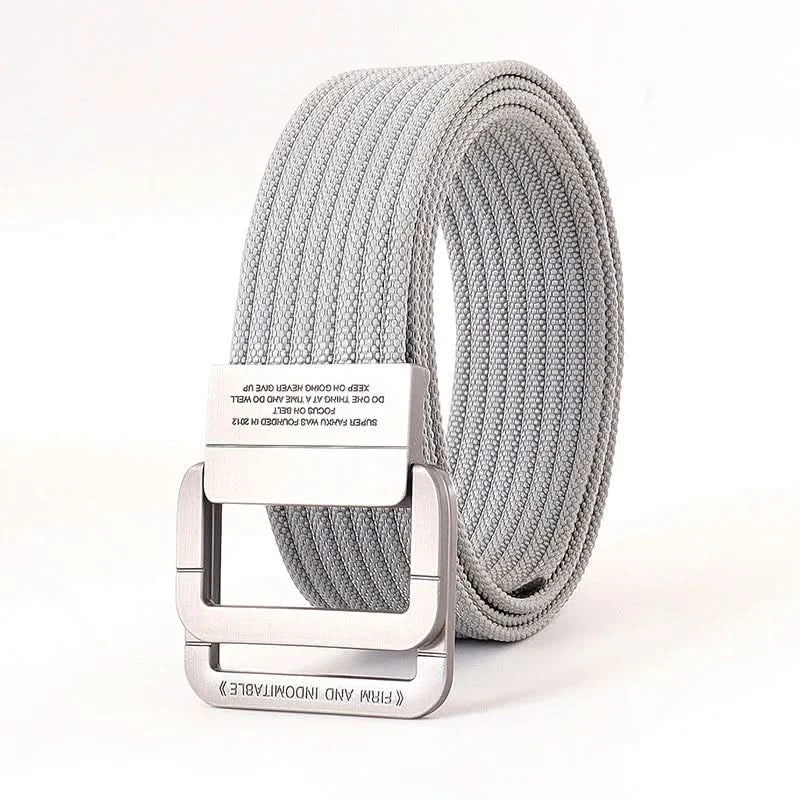 Casual Canvas Web Belt - Double Buckle, Adjustable Fit