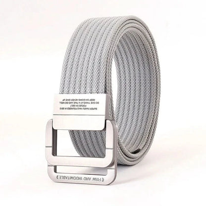 Casual Canvas Web Belt - Double Buckle, Adjustable Fit