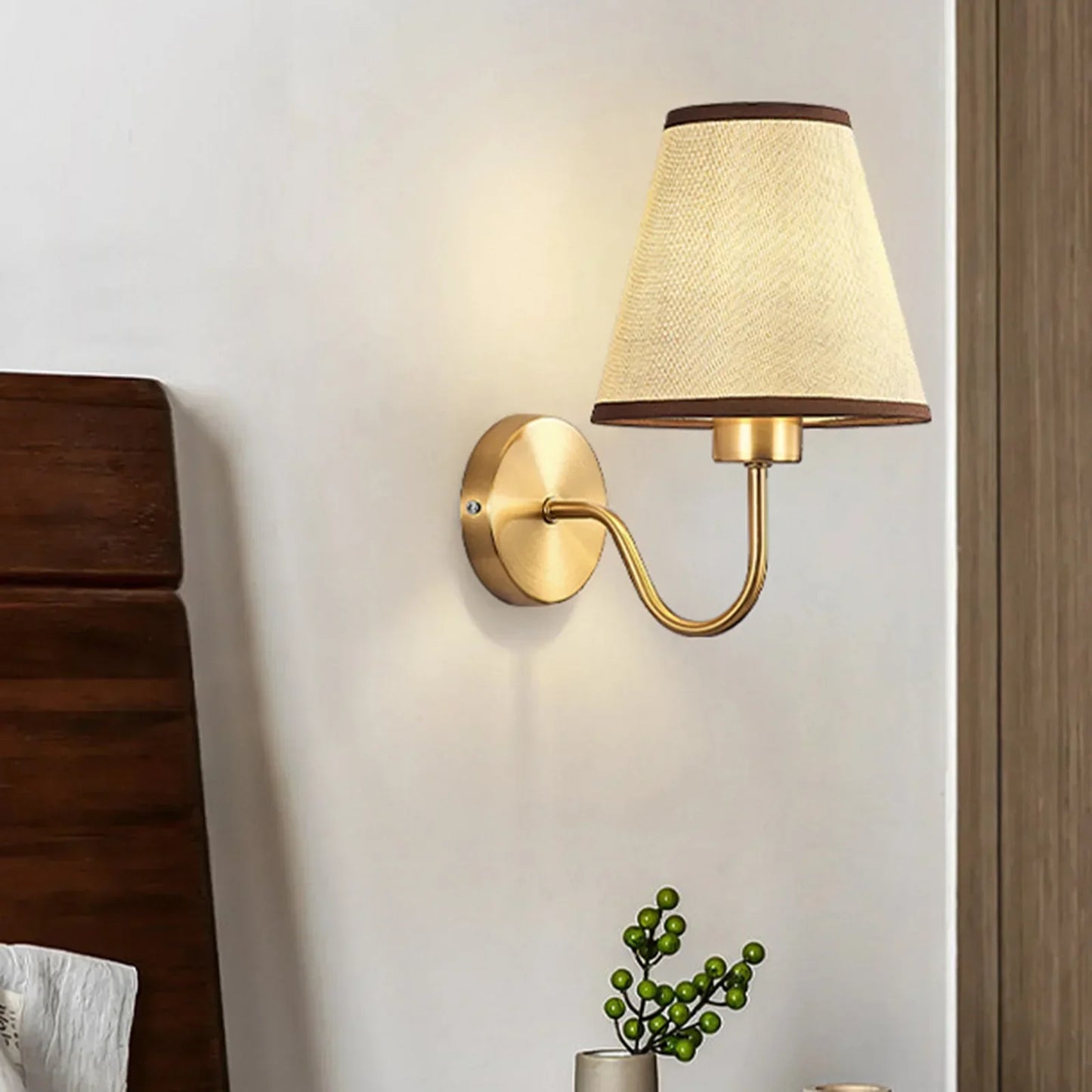 Country Style Textile Wall Light