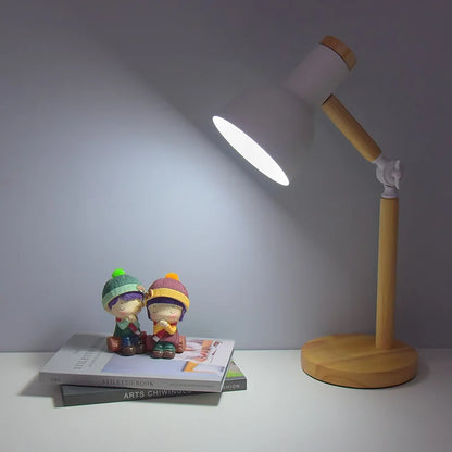 Minimalist Wooden Desk Lamp with Adjustable Arm