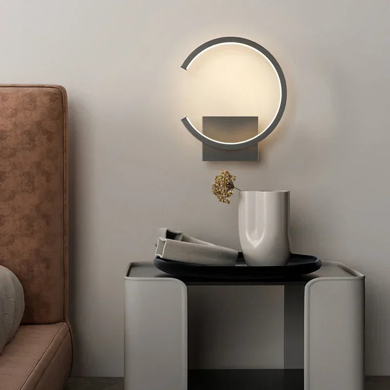 Simple LED Wall Light - Sleek Black White Gold Lamp