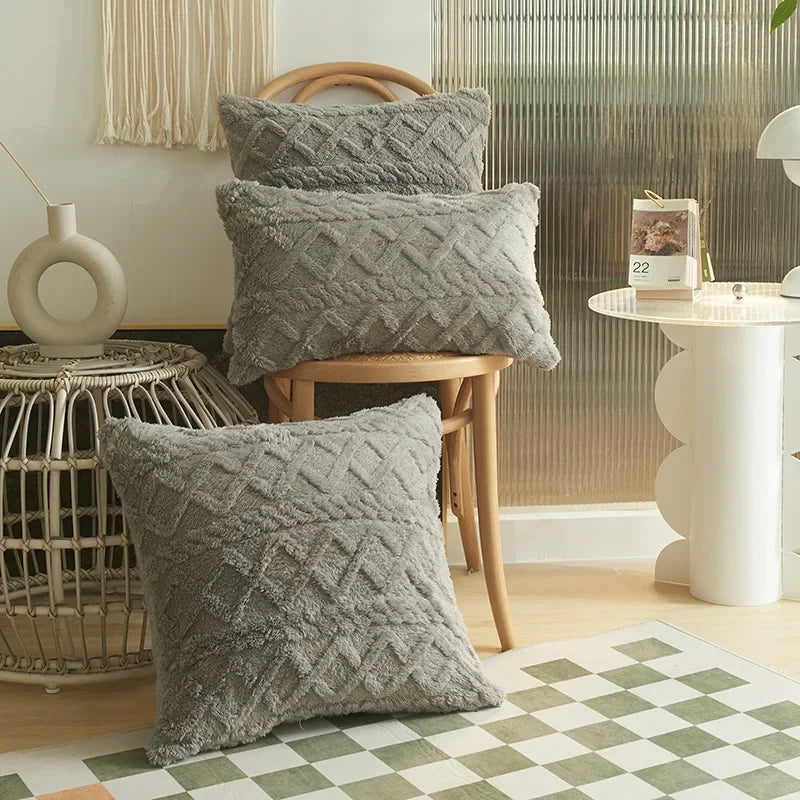 Soft Geometric Pattern Decor Cushion Cover