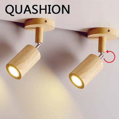 Simple Wooden LED Wall Light with Adjustable Arm - Cofik