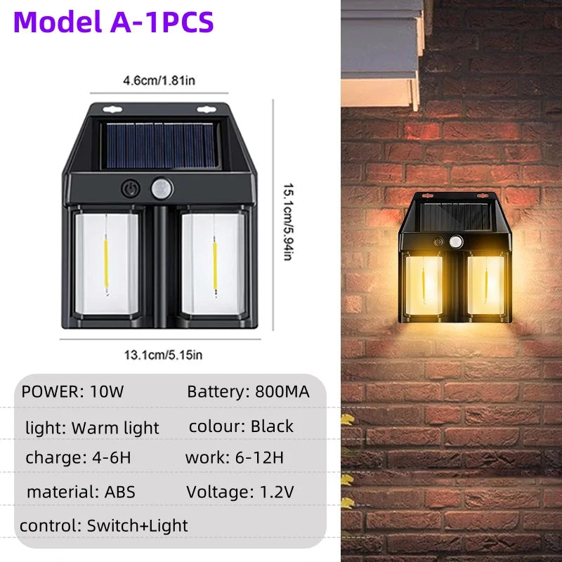 Outdoor LED Solar Powered Weatherproof Wall Light