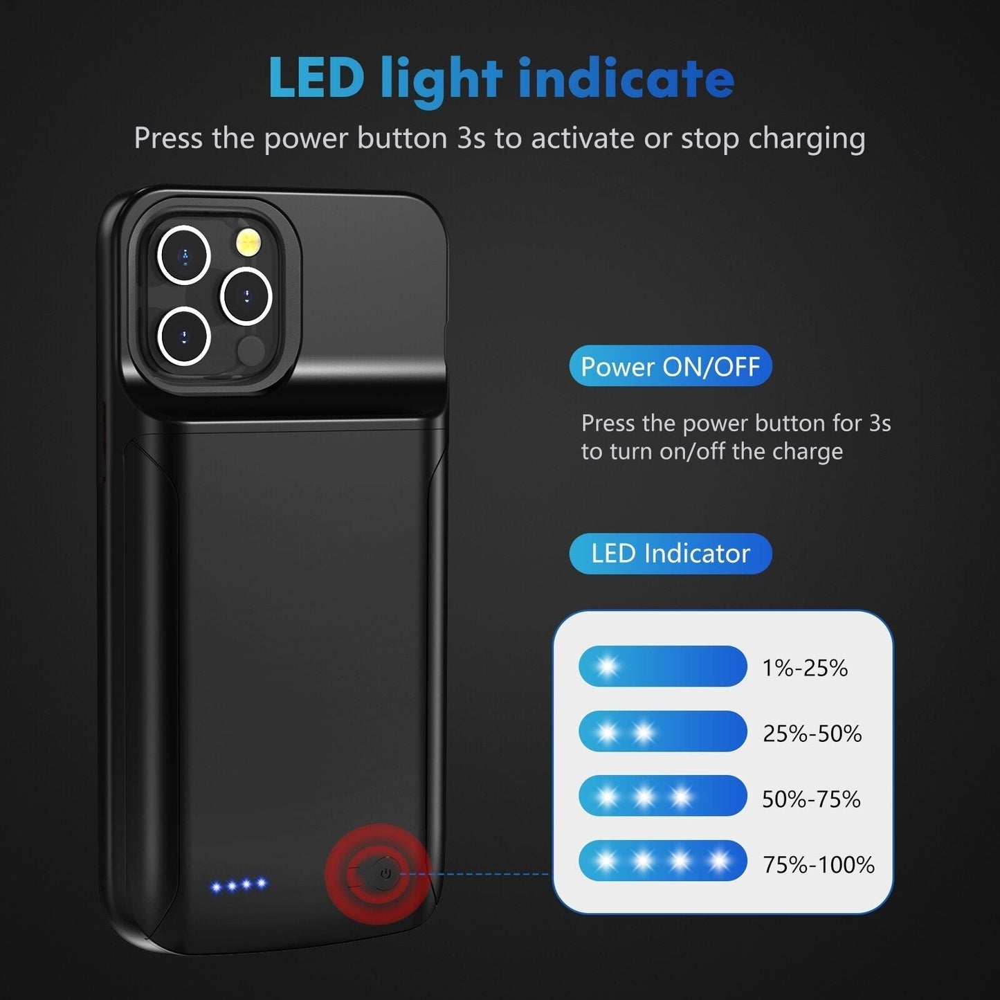Durable Phone Case with Built-in Power Bank Charger