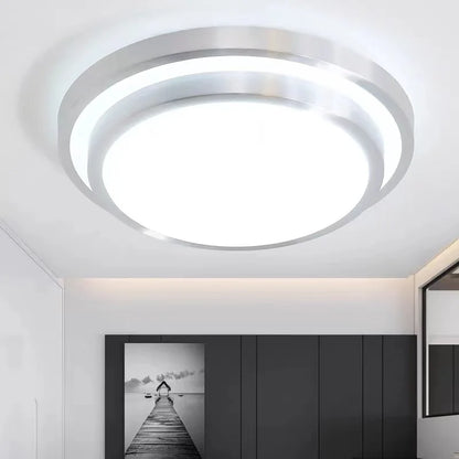 Stylish LED Ceiling Lamp - Round Aluminium Remote Control Light