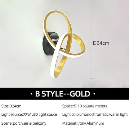 Stylish Black White LED Wall Light with Remote
