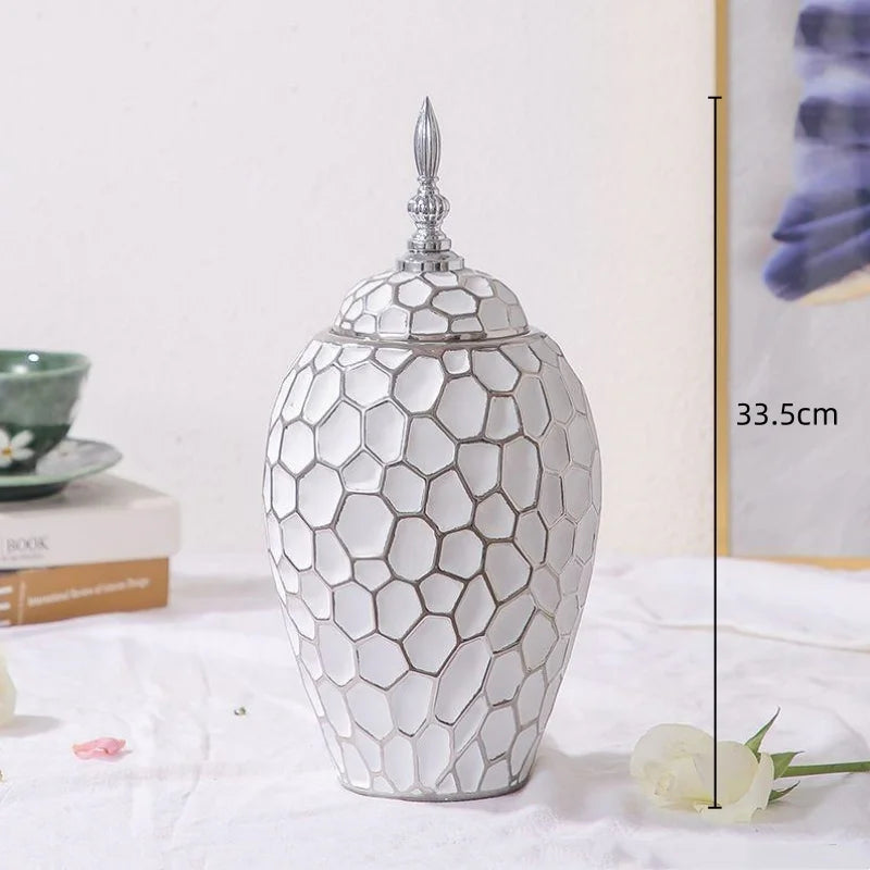 Luxury Gold Accented Ceramic Vase