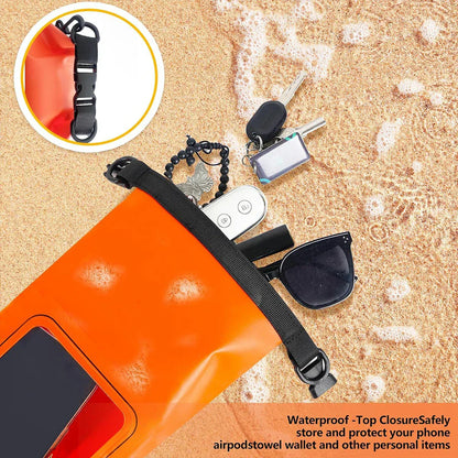 Waterproof Dry Sack 2L with Phone Window for Swimming