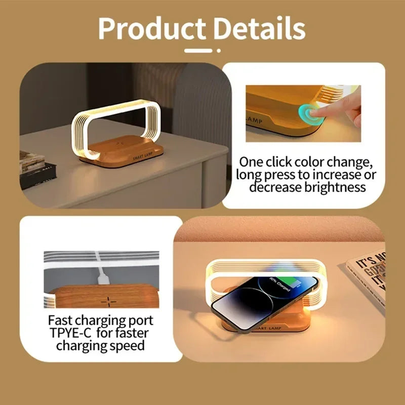 Smart LED Desk Lamp with Wireless Charging