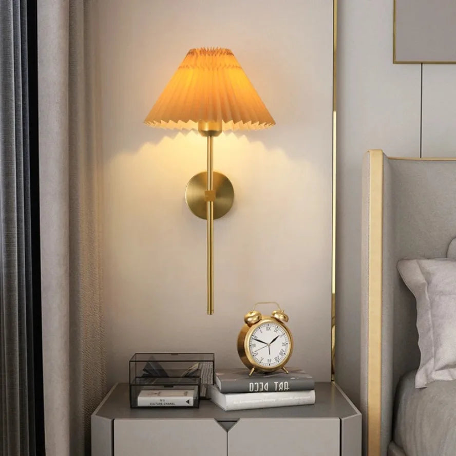 Classic LED Wall Light with Fabric Shade