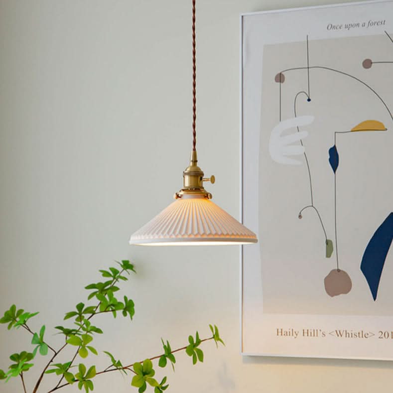 Simple White Porcelain Hanging Lamp