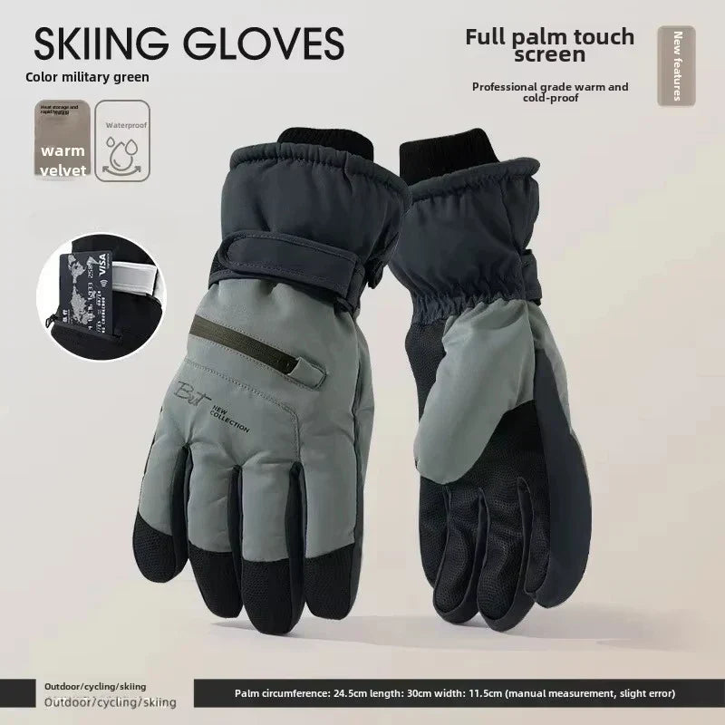 Warm Waterproof Ski Gloves with Touchscreen Fingers