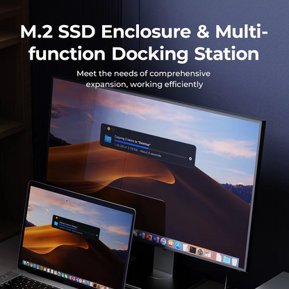 Portable USB-C Laptop Dock with Hard Drive Bay
