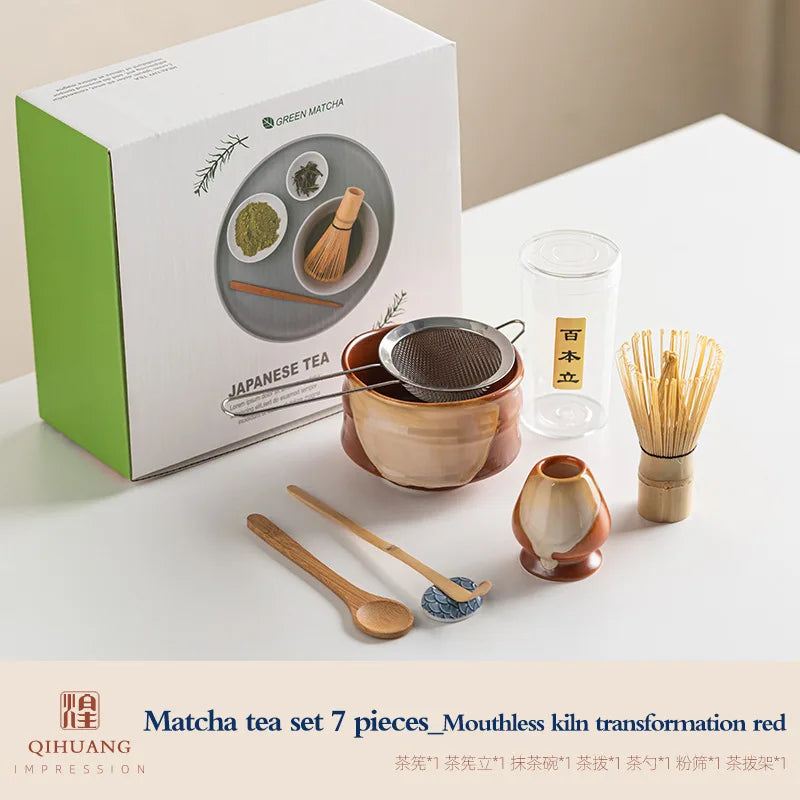 Traditional Japanese Matcha Tea Set Ceramic Bowl