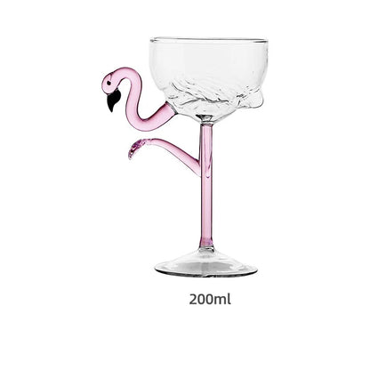 Colorful Flamingo Clear Drinking Party Glasses