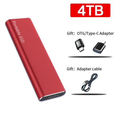 Compact 4TB USB-C External Hard Drive for PC Mac