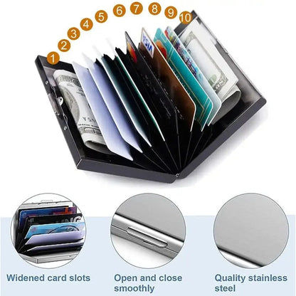 Thin Metal Card Wallet with RFID Protection