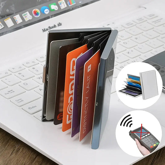 Thin Metal Card Wallet with RFID Protection - Cofik
