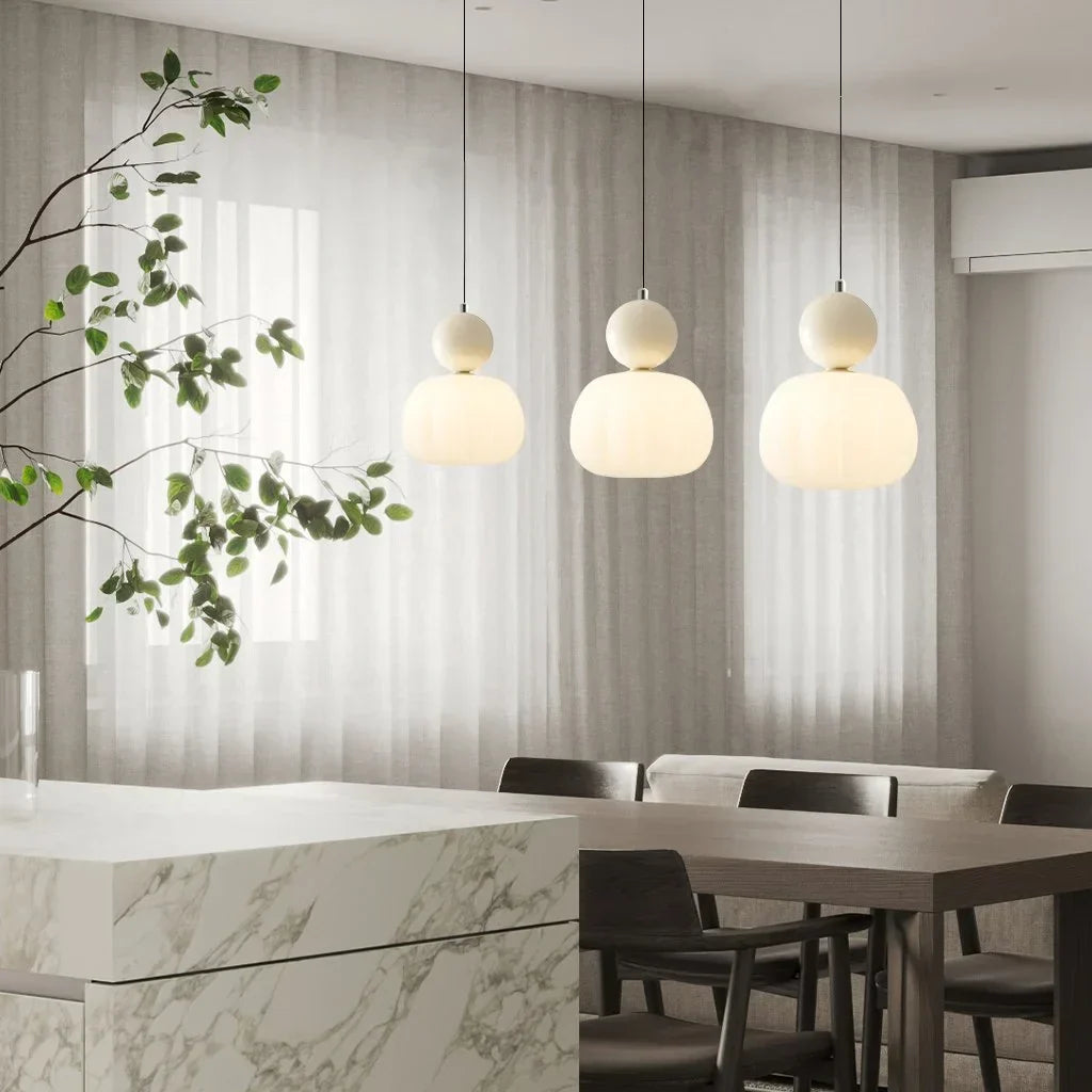 Stylish Cream Metal Pendant Light Fixture