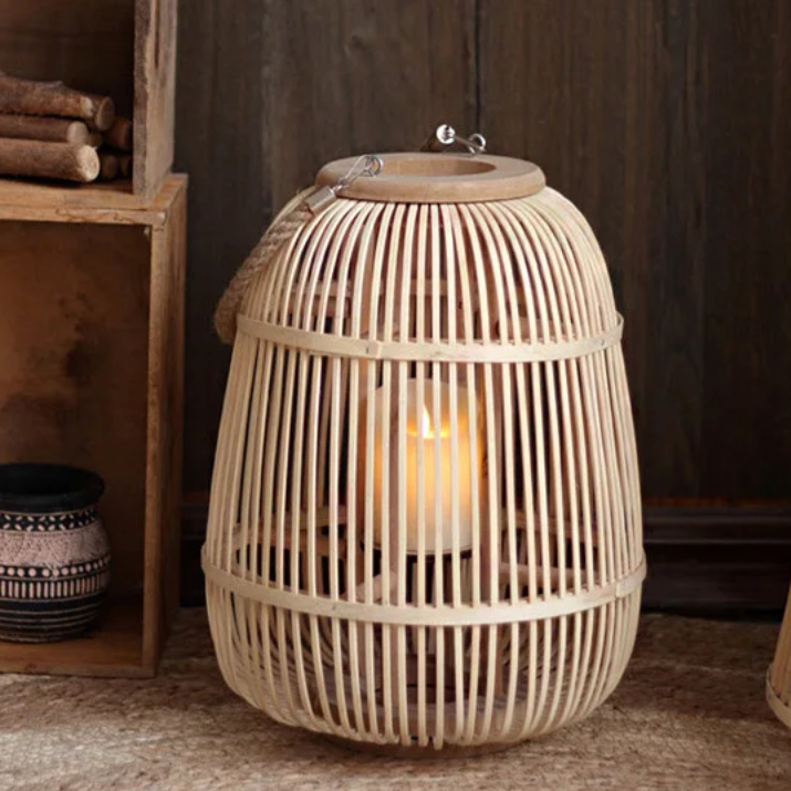 Natural Woven Outdoor Lanterns