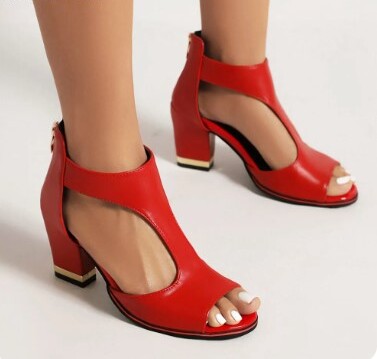 Comfortable Leather Arch Support Heel Sandals