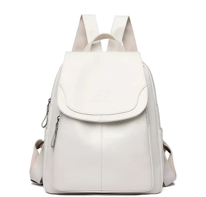 Classic Brown Leather Ladies Backpack - Cofik