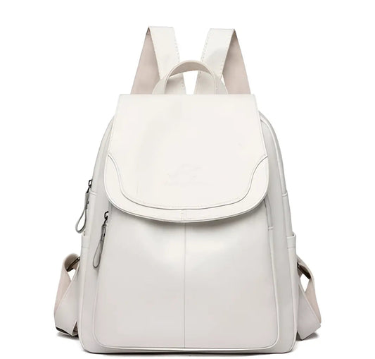 Classic Brown Leather Ladies Backpack - Cofik