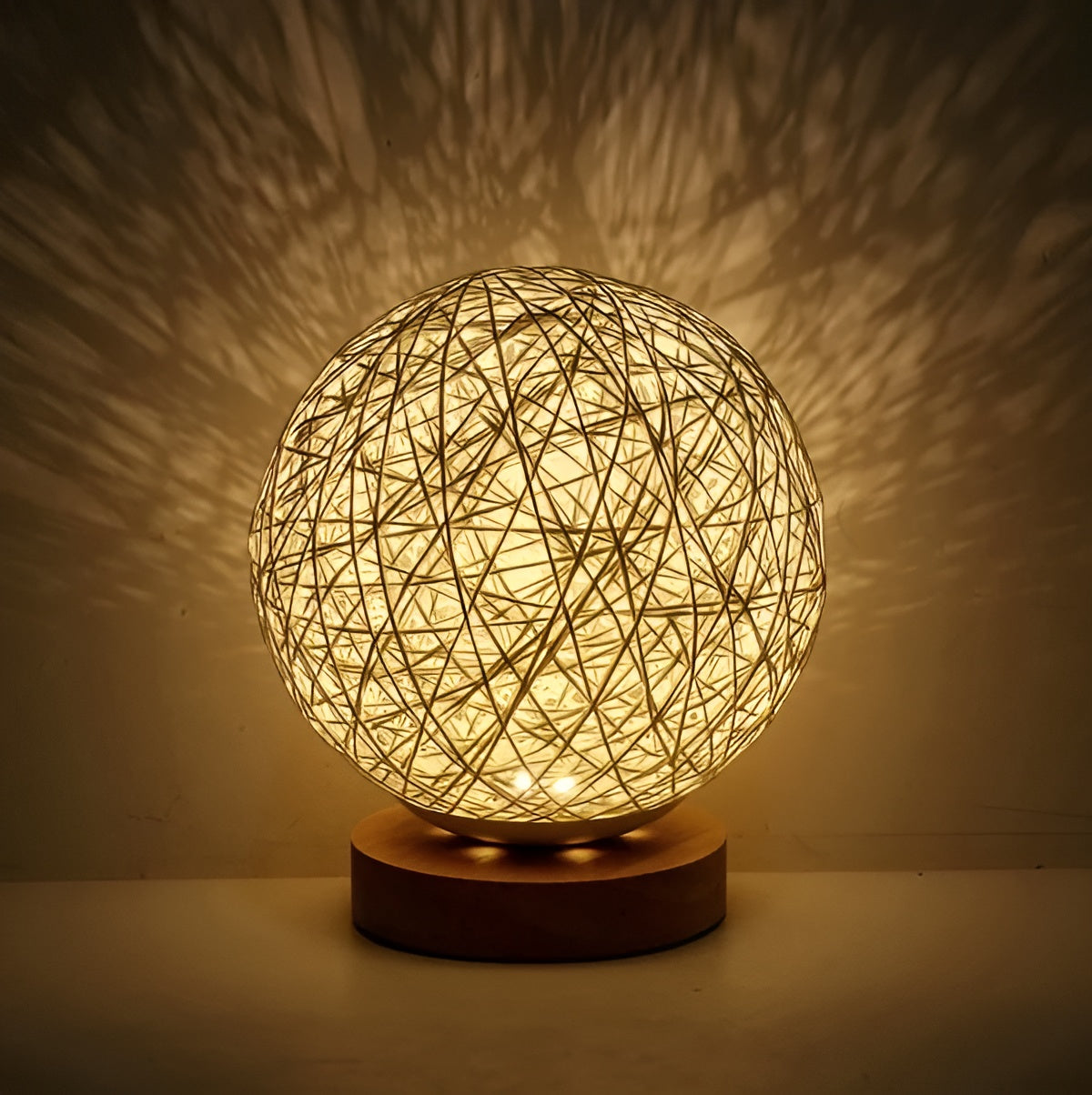 Natural Rattan USB Table Lamp