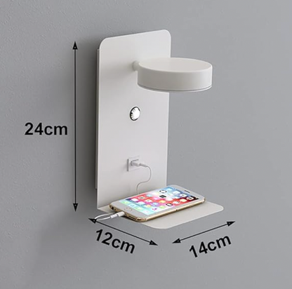 Adjustable LED Wall Light with USB Outlet