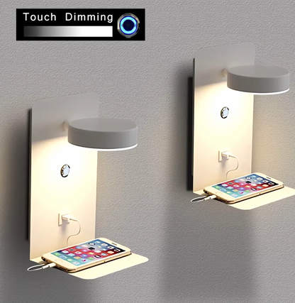 Adjustable LED Wall Light with USB Outlet