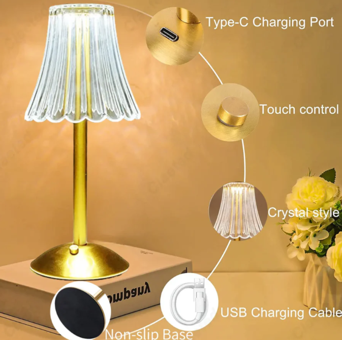 Bright Glass Desk Lamp with Adjustable Lighting