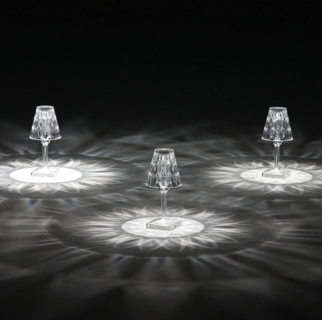 Clear Glass Sparkle Desk Lamp
