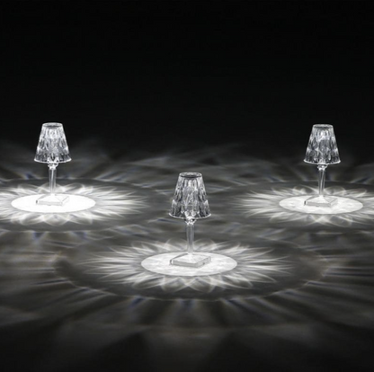 Clear Glass Sparkle Desk Lamp