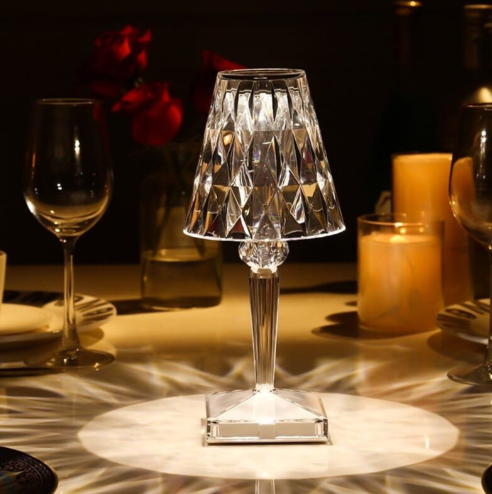 Clear Glass Sparkle Desk Lamp