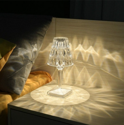 Clear Glass Sparkle Desk Lamp