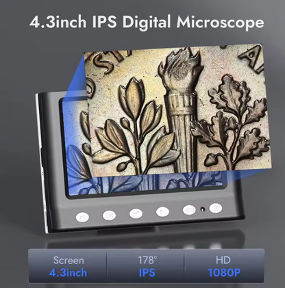 Portable HDMI Microscope with 4.3 Display (1000x Zoom)