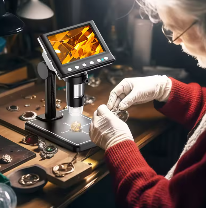 Portable HDMI Microscope with 4.3 Display (1000x Zoom)
