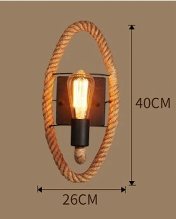 Rustic Hemp Pendant Lamp
