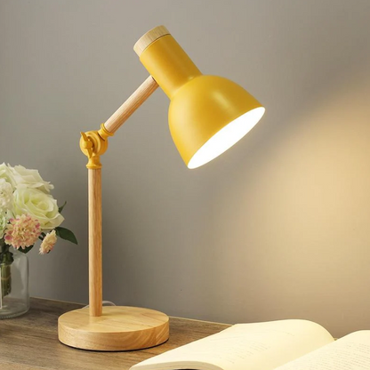 Rustic Nordic Wood Desk Lamp