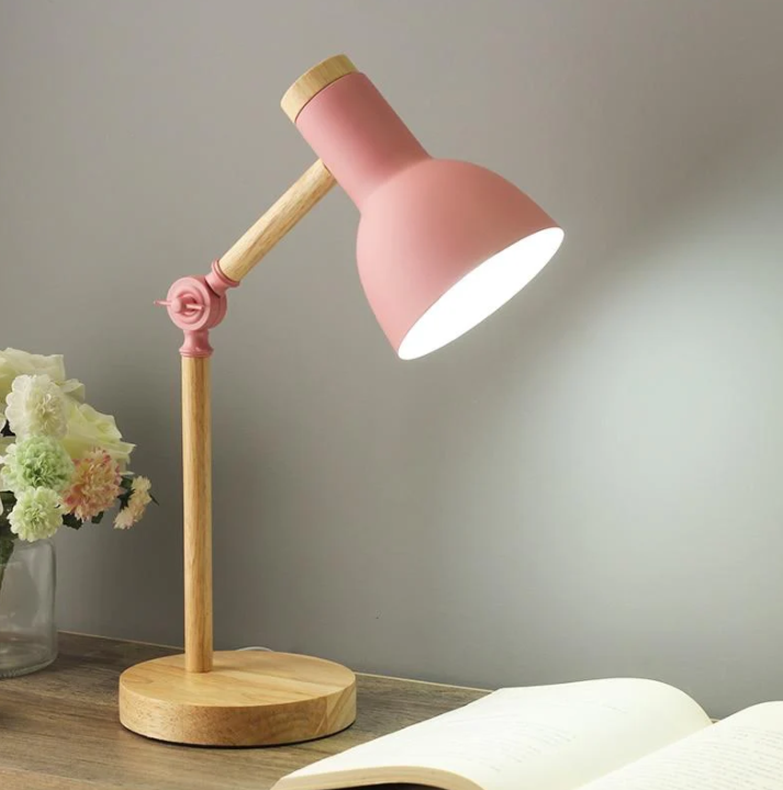 Rustic Nordic Wood Desk Lamp