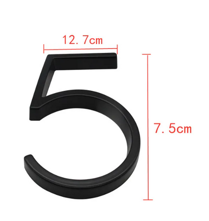 Modern Black Metal Address Sign